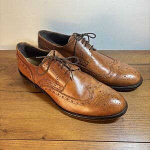 Otisopse Leather Lace Up Oxfords Wingtips Dress Shoes SZ 43 Brown Handmade Italy